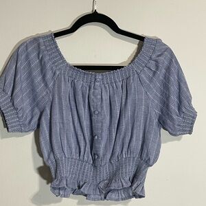 Chic Blue Striped Blouse